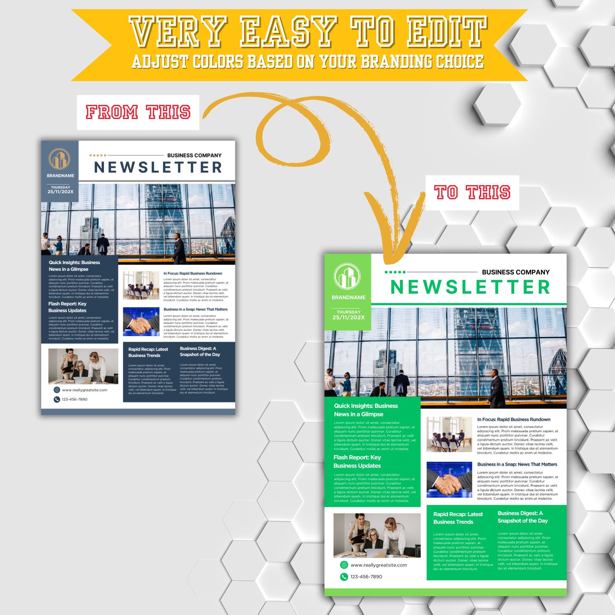 Company Newsletter Template Design | Editable Business Newsletter ...