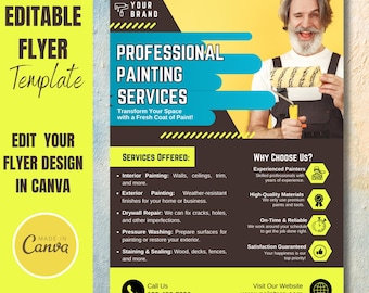 Painting Services Flyer Template: Editable Canva Design