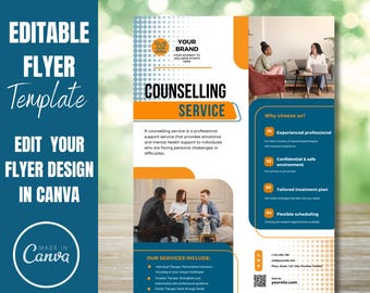 Counseling Service Flyer Template: Customizable CANVA Design