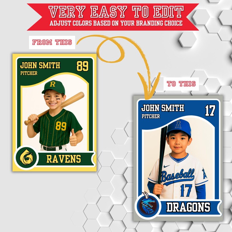 Editable Baseball Trading Card Template | Baseball Player Photocard ...