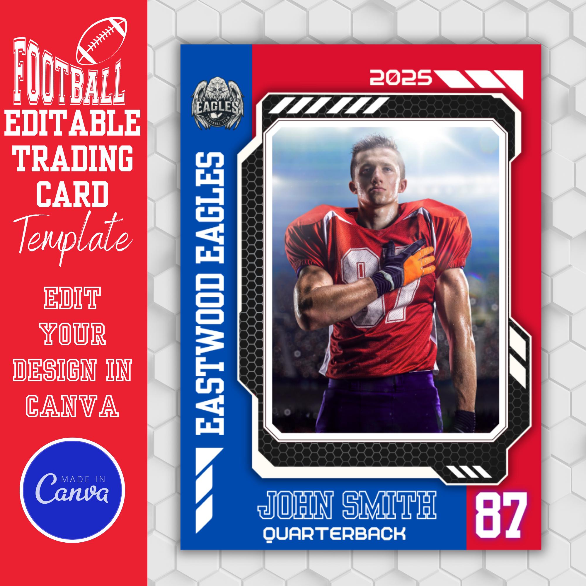 Editable Football Trading Card Template | Sports Trading Card ...