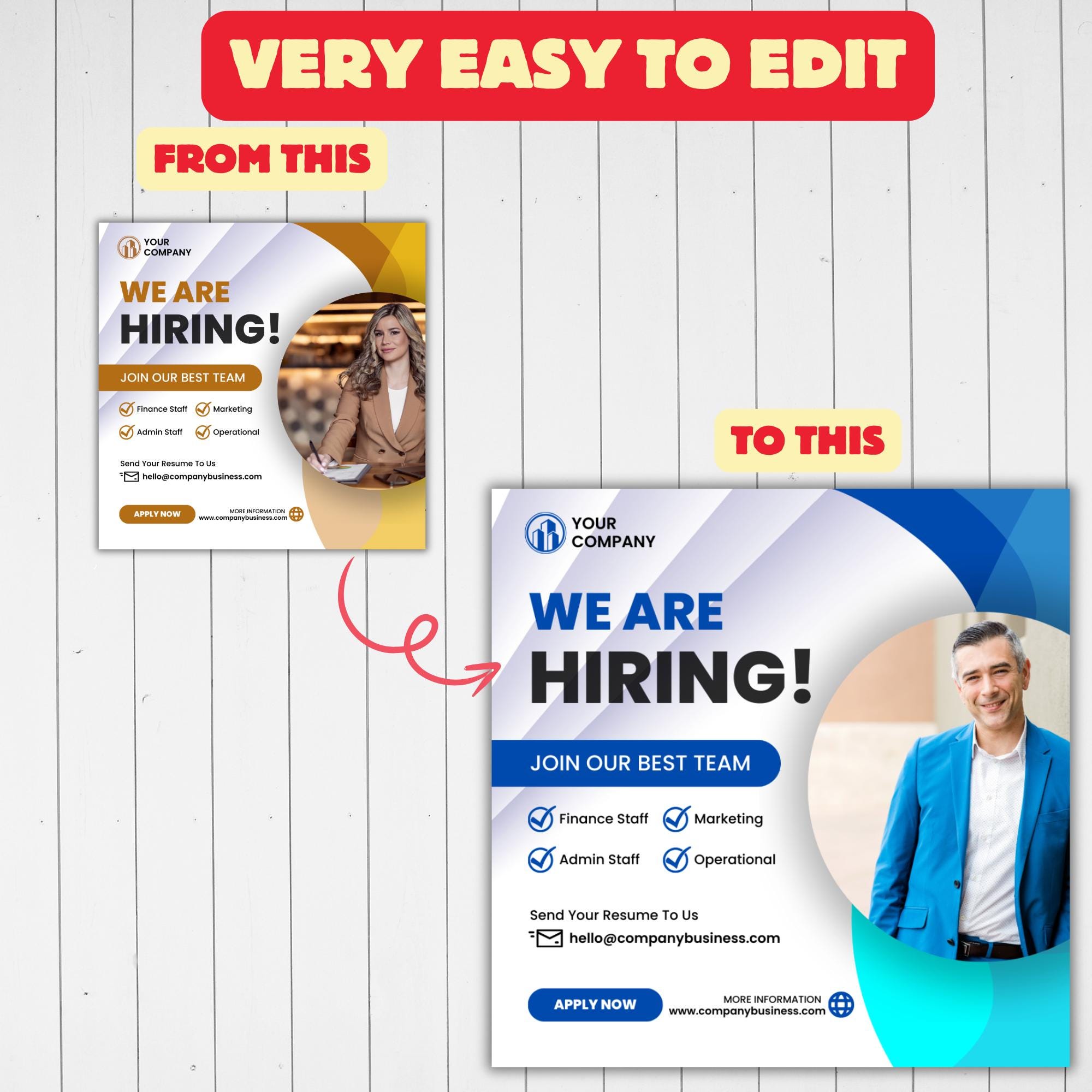 Encoder Hiring Editable Editable Hiring Flyer Template |job Recruitment Digital Posting Layout ...