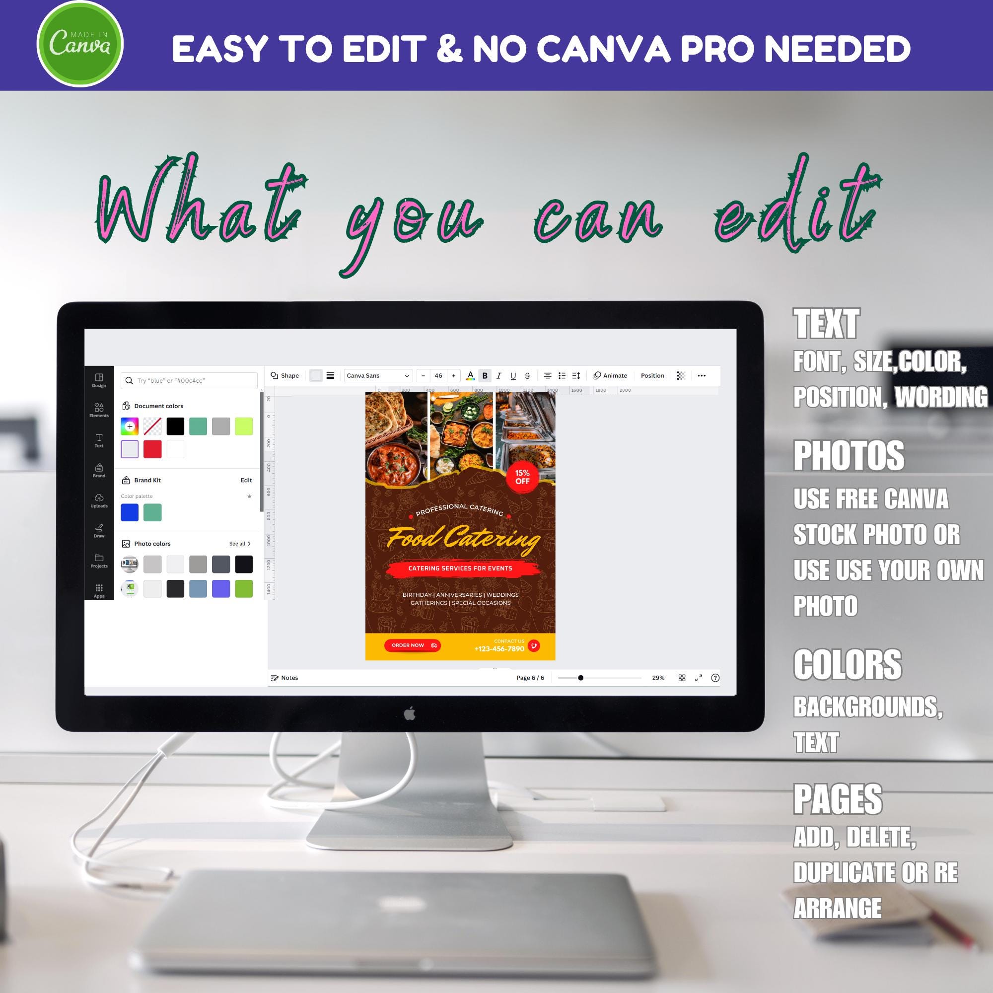 Catering Services Flyer & Social Media Template Bundle. Customizable ...