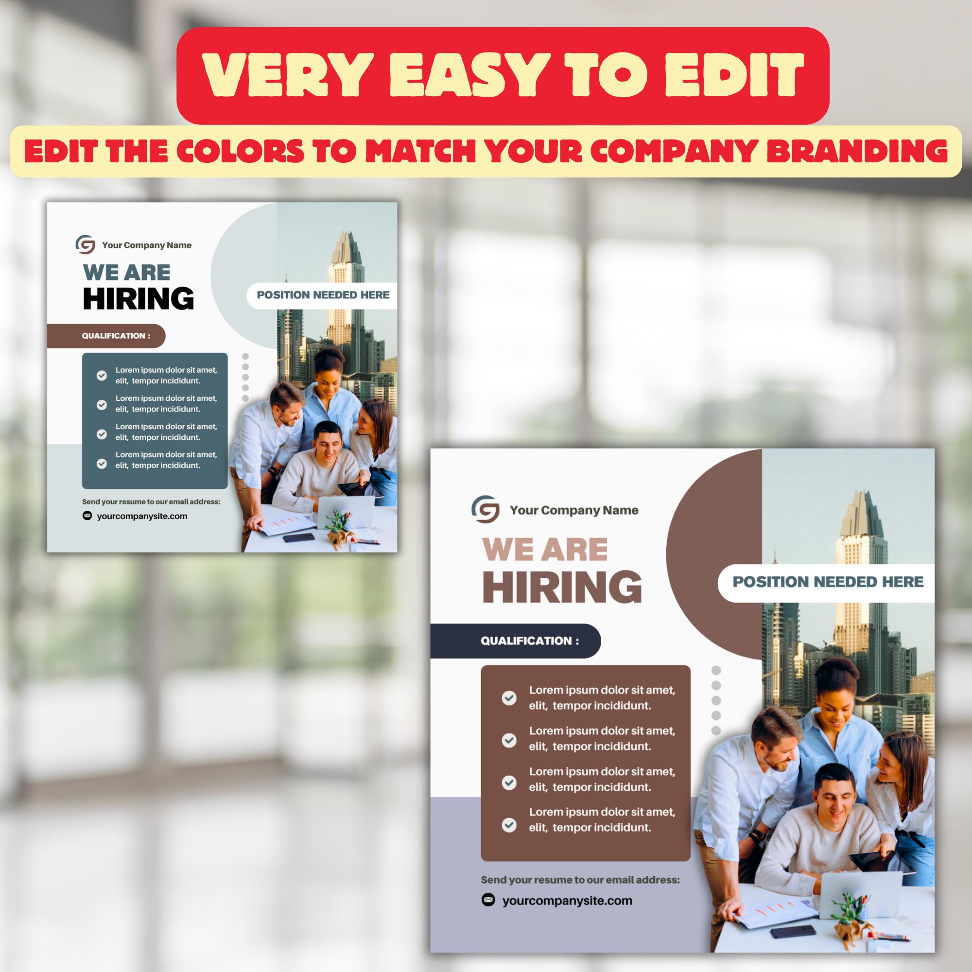 Encoder Hiring Editable Editable Hiring Flyer Template | Social Media Hiring Ad Design Layout ...