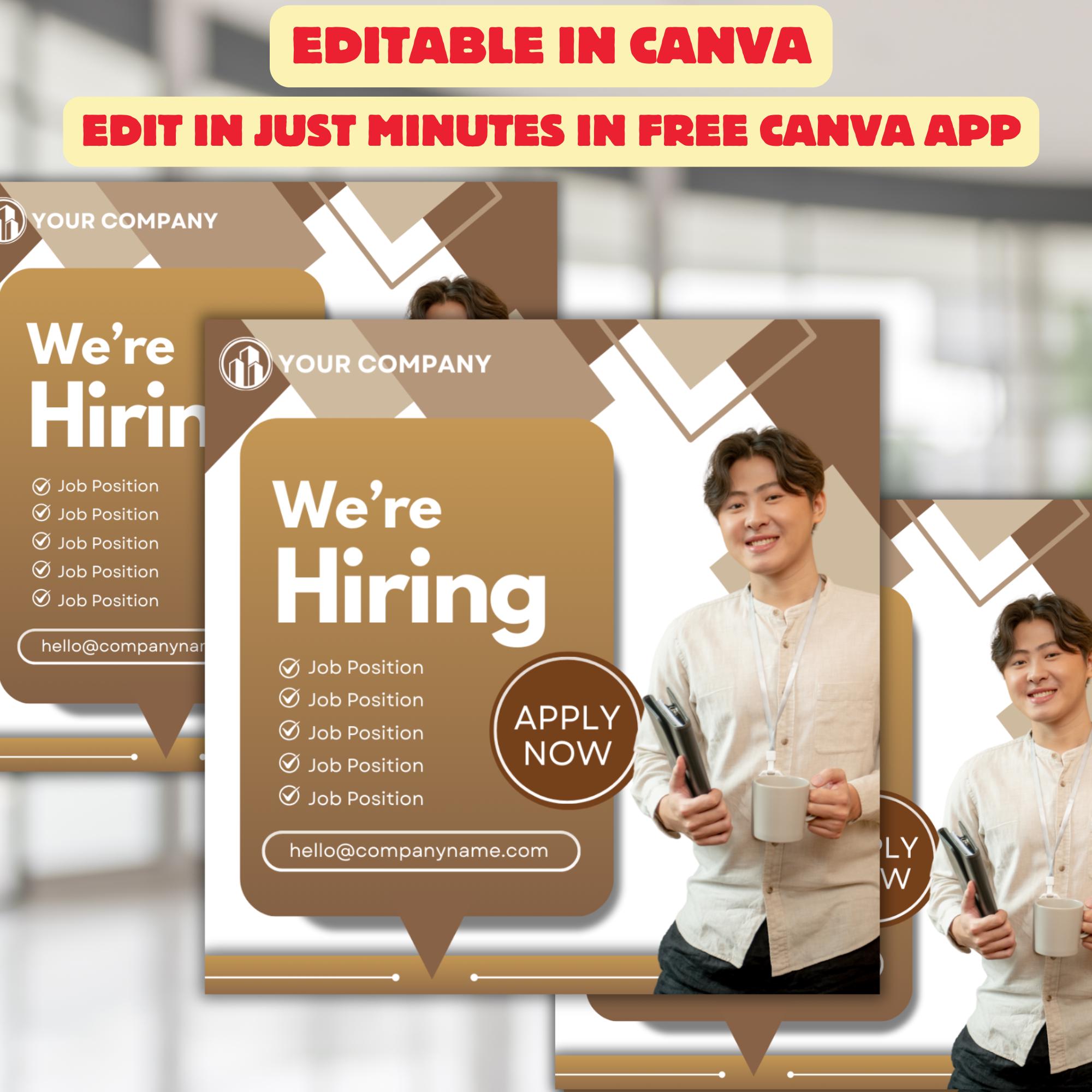 Encoder Hiring Editable Editable Hiring Flyer Template โ Modern Canva Design for Job ...