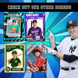 Editable Baseball Trading Card Template: Canva Design, 2.5x3.5 in (Digital Download image 11