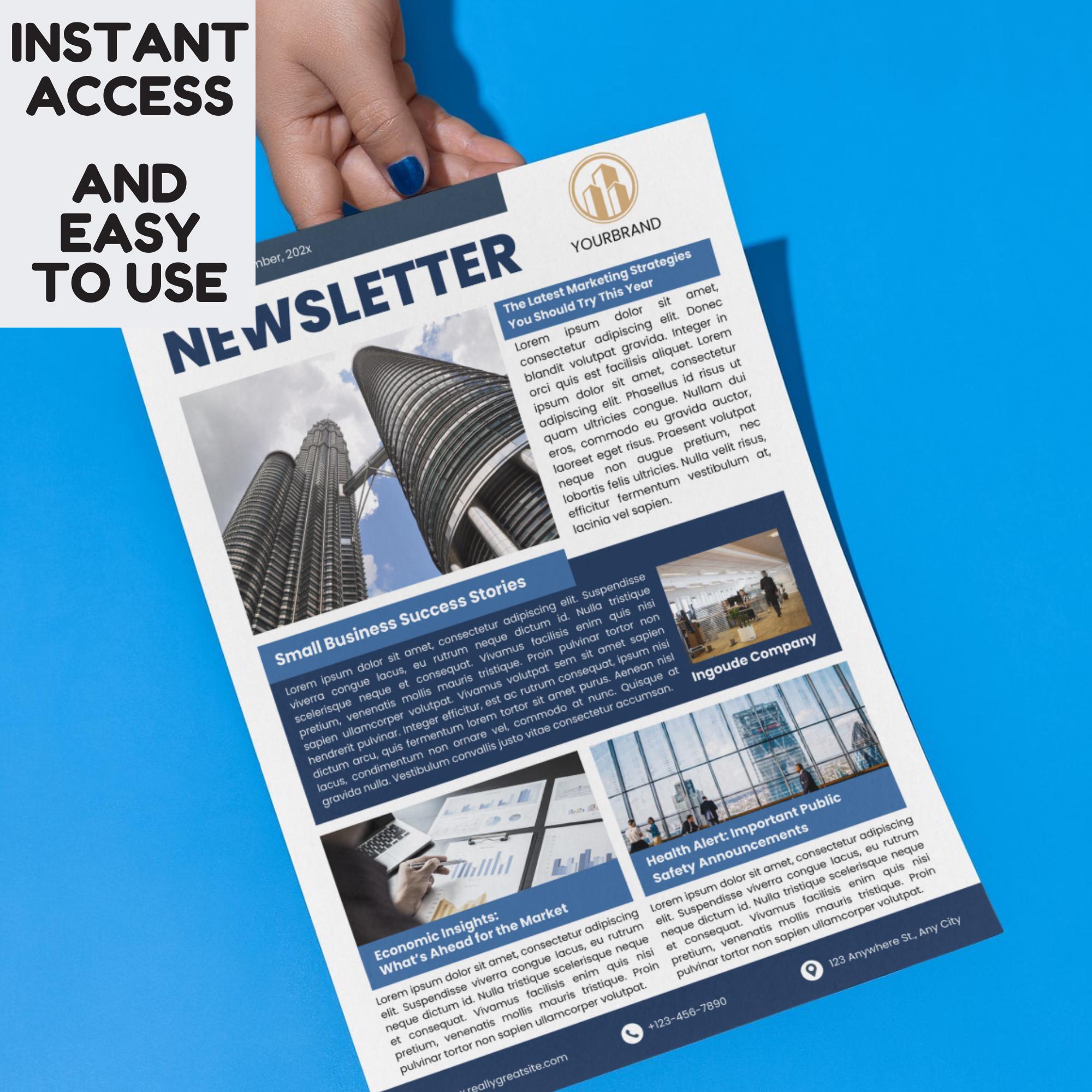 Company Newsletter Template Design | Editable Business Newsletter ...