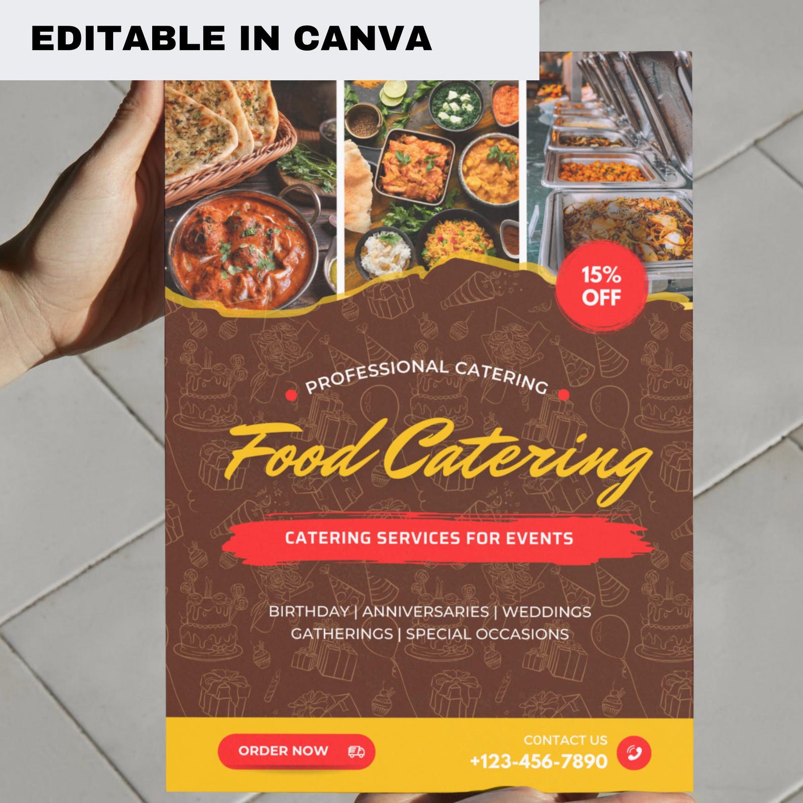 Catering Services Flyer & Social Media Template Bundle. Customizable ...