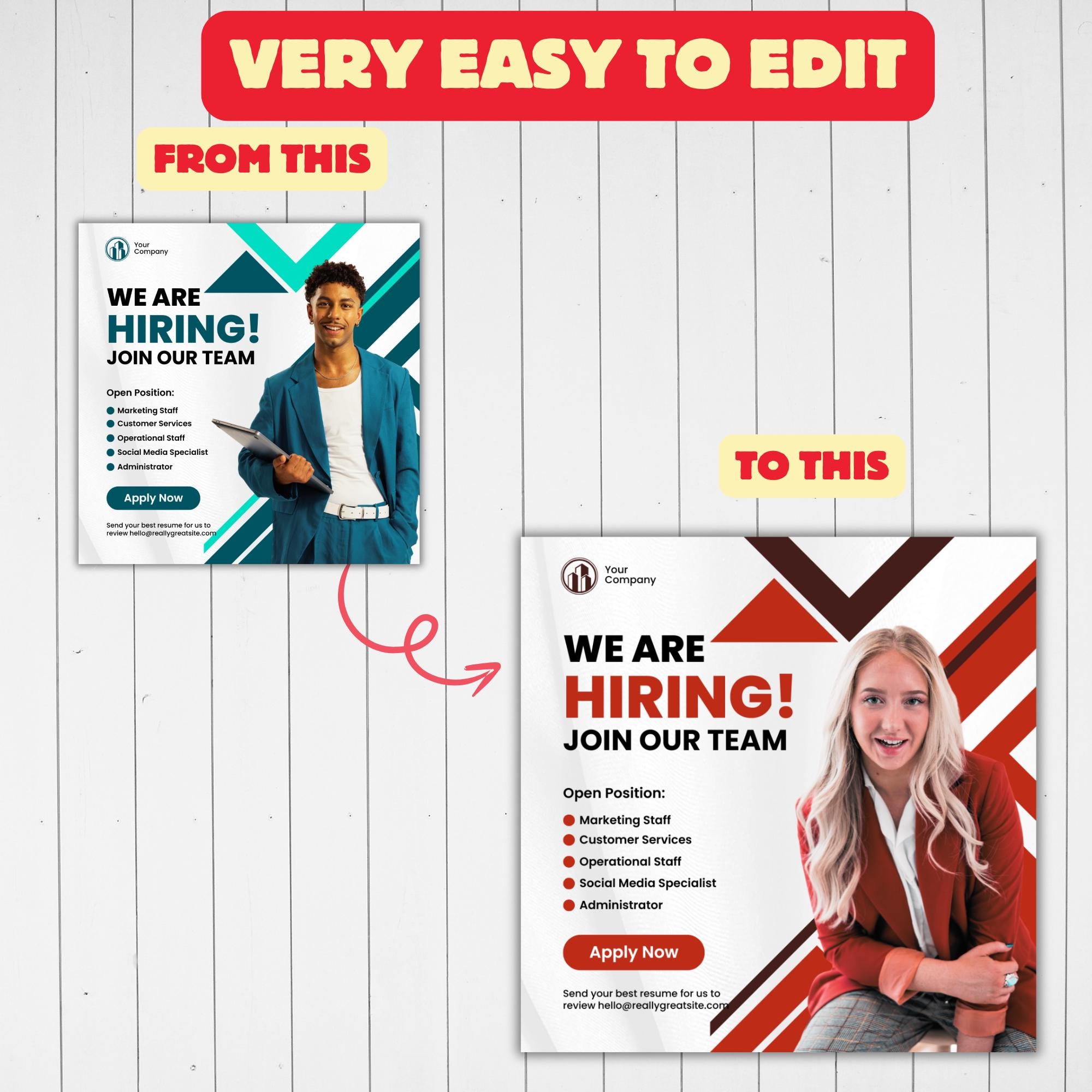 Encoder Hiring Editable Editable Hiring Flyer Template: Modern Canva Design (digital) - Etsy