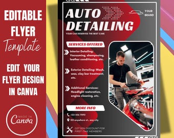 Auto Detailing Flyer Template: Customizable Car Advertising (Canva)