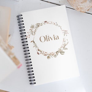 Bloc de notas de espiral con nombre bloc de notas 2024 bloc de notas con motivos de invierno bloc de notas diario personalizable bloc de notas personalizable nombre