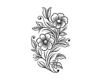 Applique embroidery design. Flower Embroidery Design. Digitized embroidery