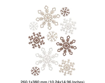 Snowflake embroidery design, Christmas digital embroidery