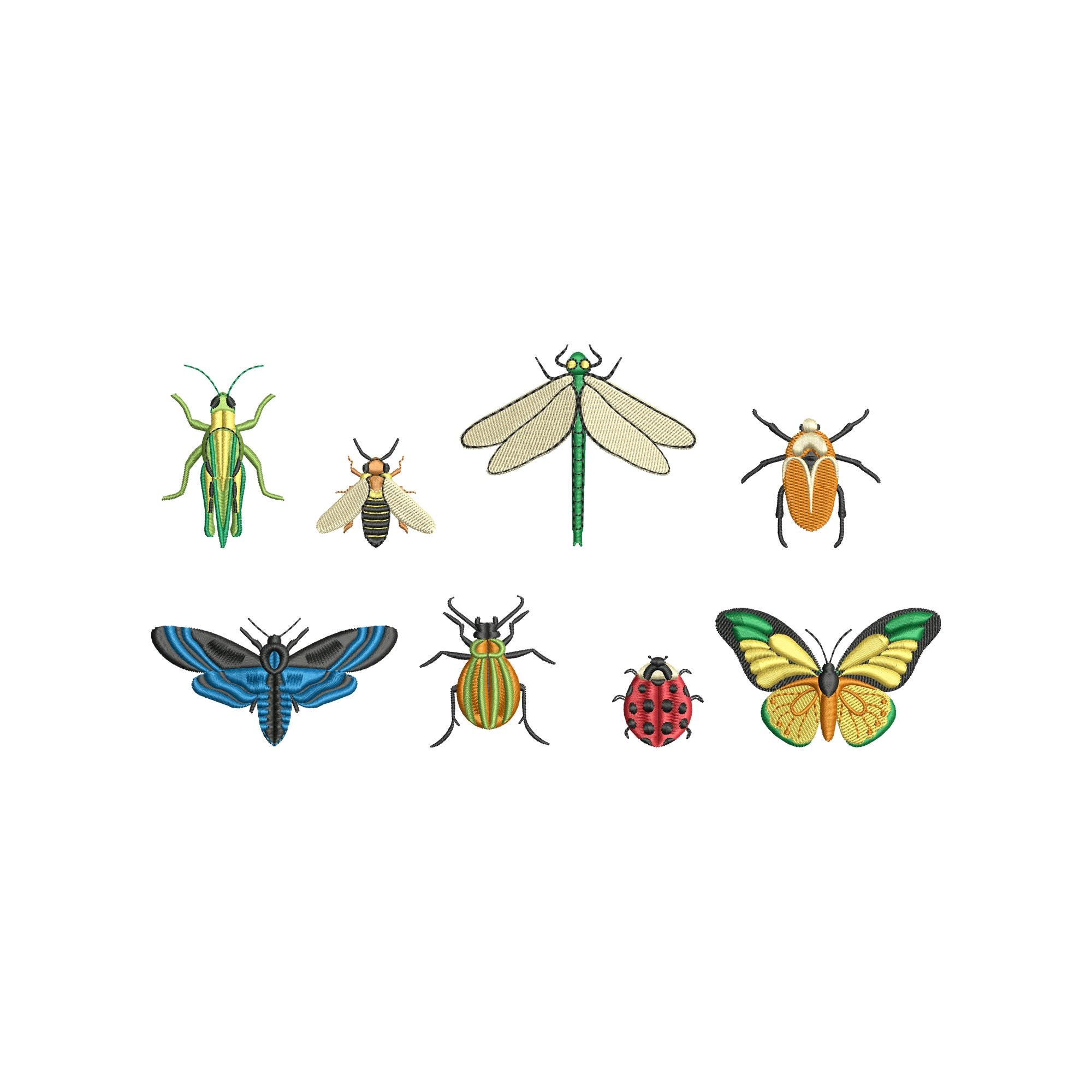 Colorful Insect Embroidery Set – 8 Bug Machine Embroidery Designs ...