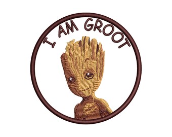 Design for Embroidery of i am Groot, Guardians of the Galaxy, marvel, baby groot, one size. Digitized embroidery