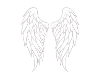 Large Angel Wings Embroidery Design, Wings Embroidery Design, Digitized embroidery