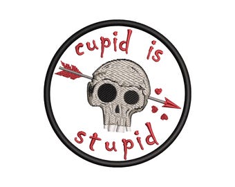 Design for Embroidery cupidon, saint valentine's, skull cupidon, one size. Digitized embroidery