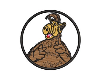 ALF, Alien Life Form. Machine Embroidery Design. Digitized embroidery