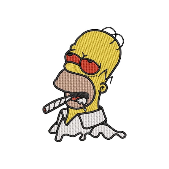 Homer Simpson Embroidery Design | Dizzy Cartoon Homer Digital File