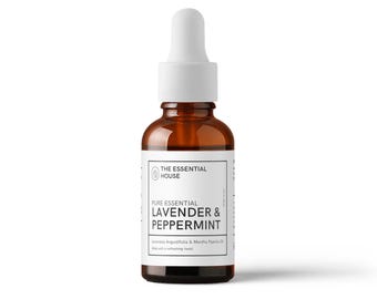 Mezcla de aceites esenciales de lavanda y menta / 100 % puro y natural / 30 ml