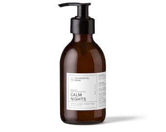 Calm Nights / Olio da massaggio biologico di lusso per bambini con lavanda e arancia dolce / 100% naturale / 300 ml
