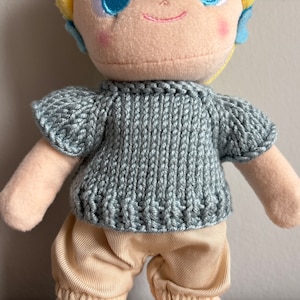 Hand-Knit Grey Blue T-Shirt for nuiMOs