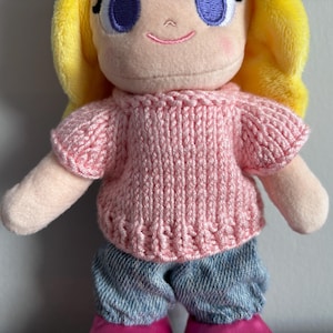 Hand-Knit Pink Pearl T-Shirt for nuiMOs