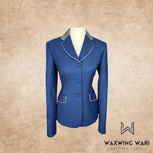 Blue Checkered Equestrian Hunt Coat: Lightweight Riding Jacket