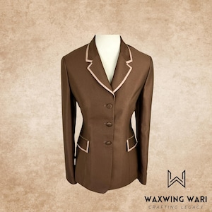 Women&#39;s Brown Equestrian Riding Jacket: Lightweight Hunt Show Coat