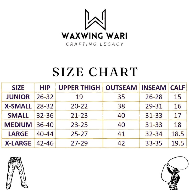 western cowboy suede leather chaps , custom suede leather chaps , size chart