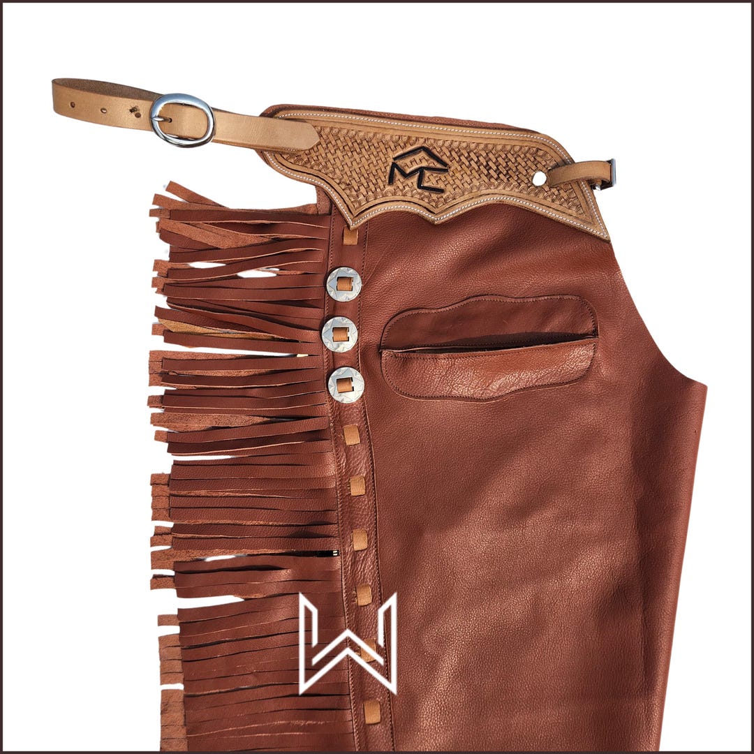 Reddish Brown Leather Western Chaps: Custom Fit Cowboy Riding Gear - Etsy