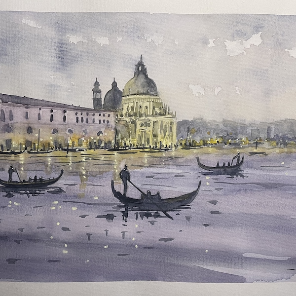 Aquarelle de Venise sur papier.