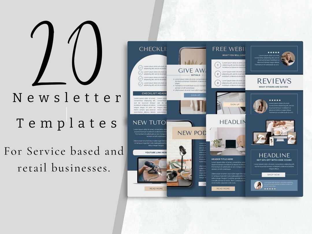 Editable Newsletter Templates for Service and Retail Businesses 20 ...
