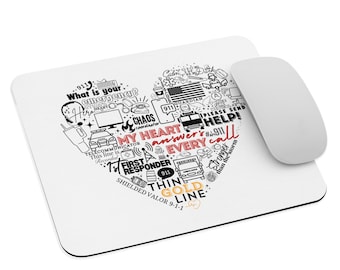 White Dispatch Heart Mouse pad | Dispatch Computer Mouse Pad