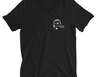 Personalized Dispatch Headset V-Neck T-Shirt | Dispatch Unisex Short Sleeve V-Neck T-Shirt