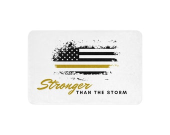 Stronger Than the Storm Sherpa Blanket | Dispatch Thin Gold Line Blanket
