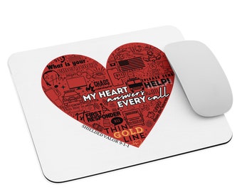 Red Dispatch Heart Mouse pad | Dispatch Computer Mouse Pad