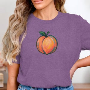 Peach T-Shirt, Fruit T-Shirt, Watercolor Style Tee, Artistic Fruit Shirt, Summer T-Shirt, Cute Peach Tee, Food Lover Gift, Women T-Shirt