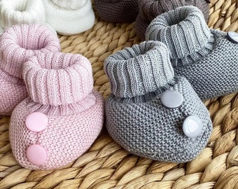 Теплые Вязаные Пинетки-Сапожки для Малышей Little Step 4 цвета 0-3, 3-6, 6-12 месяцев