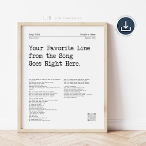 Testi di canzoni personalizzati Wall Art Primo ballo Anniversario Regalo, Testi di canzoni Primo ballo 1 Anno Anniversario Regalo per Fidanzato, 1° Anniversario