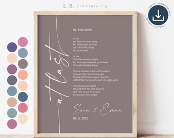 First Dance Song Lyrics 1st Anniversary Gifts, Song Lyrics Wall Art One Year Anniversary Gifts for Boyfriend, Song Lyrics Gift for Him