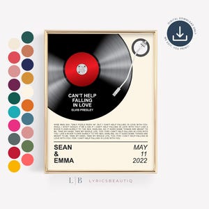 Vinilo decorativo con letras de canciones para pared, regalo de primer aniversario con letras de canciones de baile para el marido, regalo de primer aniversario con canción de boda