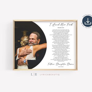 Testo del ballo padre-figlia con immagine, regalo per il padre della sposa dalla figlia, idee regalo padre-figlia, primo ballo padre-figlia
