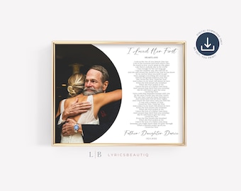 Father-Daughter Dance Lyrics with Picture, Father of the Bride Gift from Daughter, Father Daughter Gift Ideas, Daddy Daughter First Dance