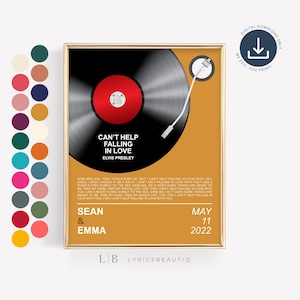 Testo della canzone preferita, vinile da parete, testo della canzone del matrimonio, testo del primo ballo, regalo per il primo anniversario di matrimonio per il marito, testo della canzone