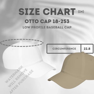 Otto Cap Size Chart Otto Cap Mockup Otto Cap Size Measurement Chart