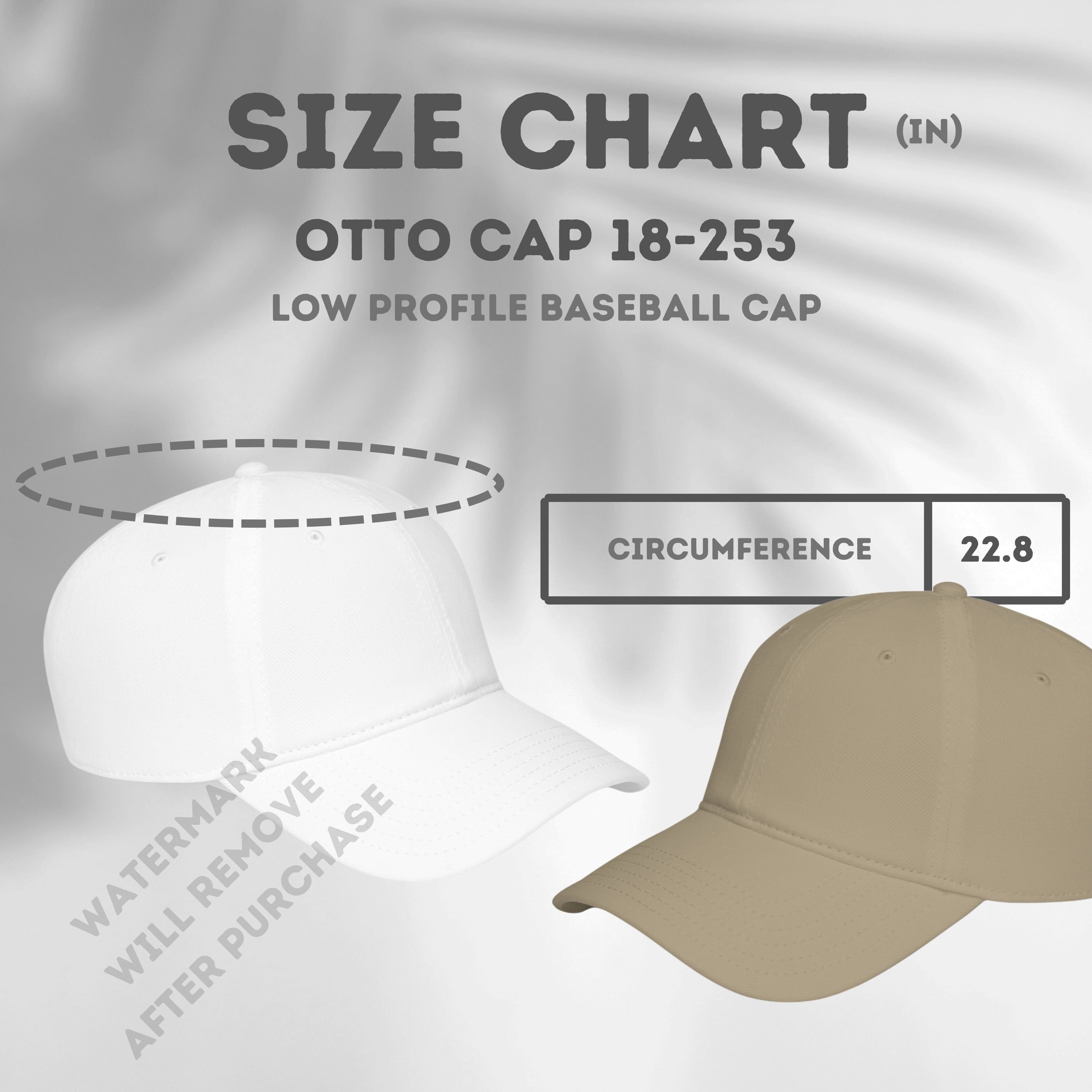 Otto Cap Size Chart Otto Cap Mockup Otto Cap Size Measurement Chart Etsy