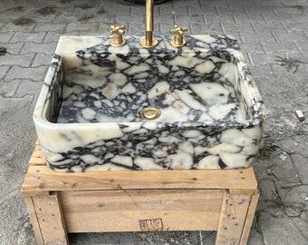 Calacatta Viola Marmor Waschbecken, Marmor Waschbecken, Trendy Waschbecken, Badezimmer Waschtisch,Badezimmer Waschbecken,Badezimmer Marmor Waschbecken