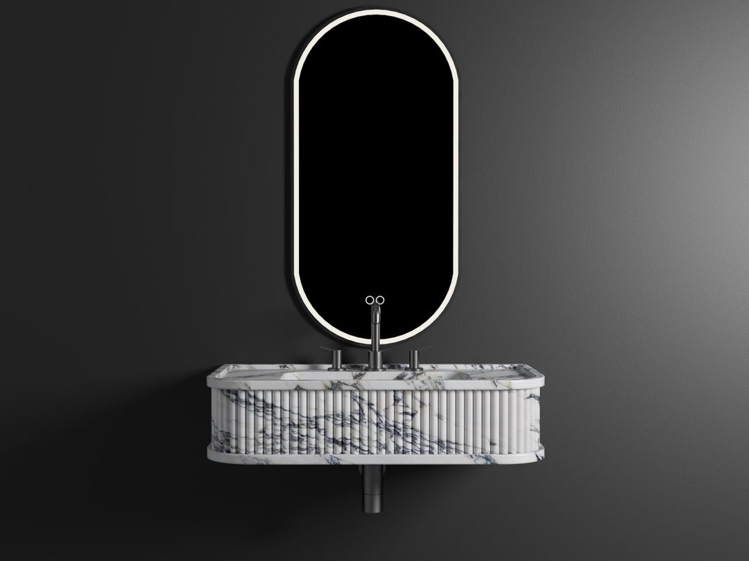 Calacatta Viola Marble Sink,ribbed 3 Sides,marble Wash Basin,trendy ...