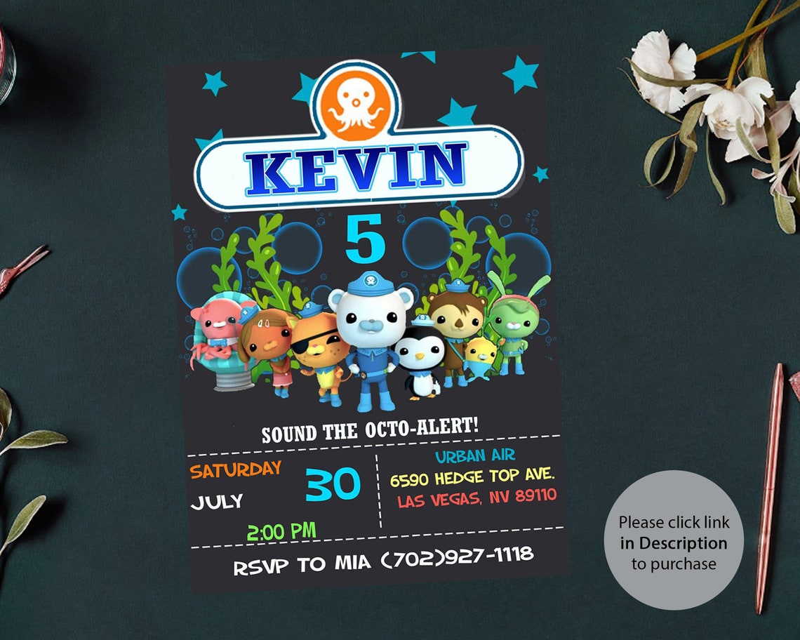 Octonauts Birthday Invitation, Octonauts Invitation, Digital Birthday